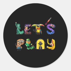 Let's Play Classic Round Sticker