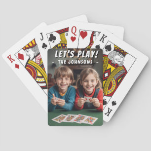 Let's Play! Cute Kids Family Personalized Photo Playing Cards