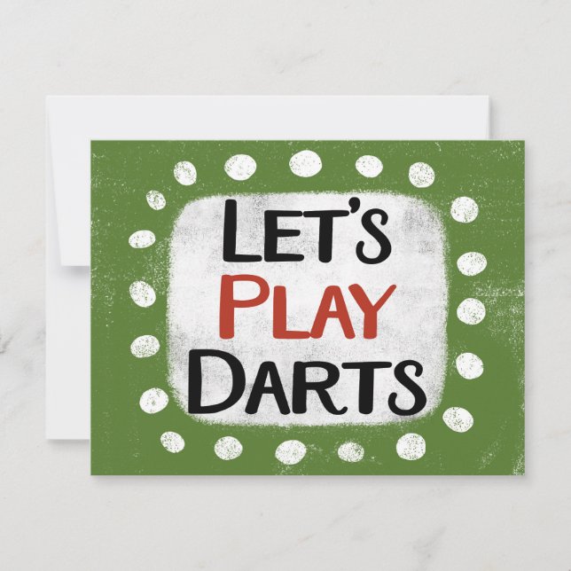 Let's Play Darts Greeting Card (Front)