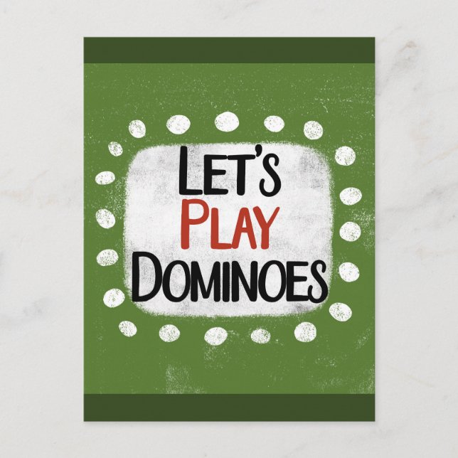 Let's Play Dominoes Postcard (Front)