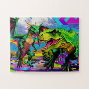 Lets Play - Green Dragon and Dinosaur Jigsaw Puzzle