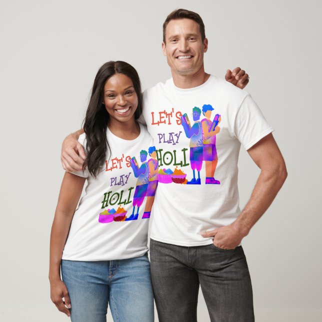 Let's Play Holi Cute colourful Holi  T-Shirt (Unisex)