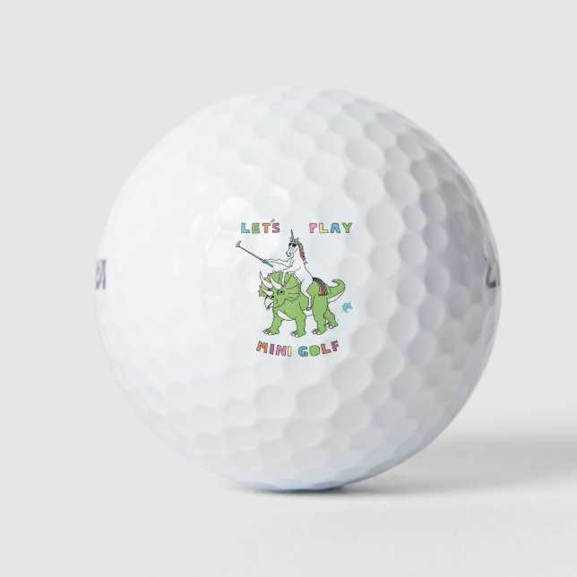 Let's Play Mini Golf Unicorn Riding Dinosaur Golf Balls (Front)