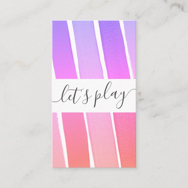 Let's Play Rainbow Playdate Mommy Calling Card (Front)