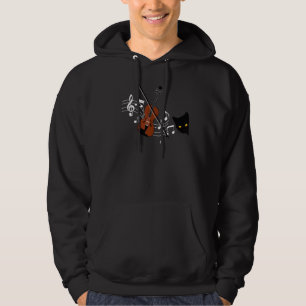 Lets Play Violin - My Cat Is Listening - Violin An Hoodie