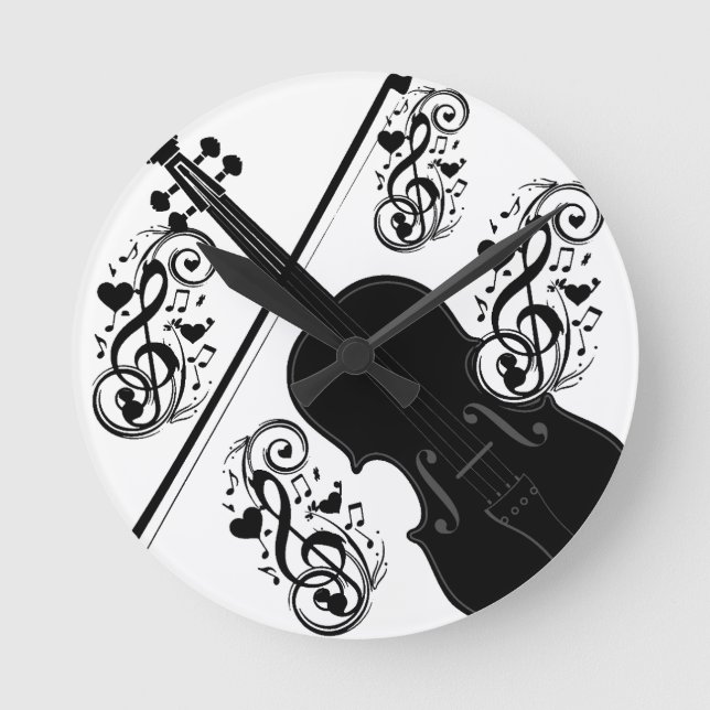 Let's Play,Violin_ Round Clock (Front)
