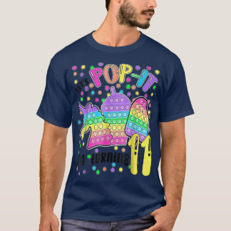 Let's Pop It I'm Turning 11 Colorful 11th Birthday T-Shirt