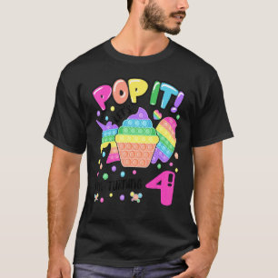 Let's Pop it I'm turning 4 Colourful 4th Birthday  T-Shirt