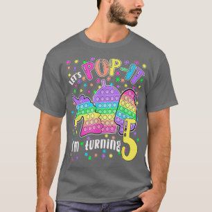 Let's Popit I'm turning 5 Colourful 5th Birthday G T-Shirt