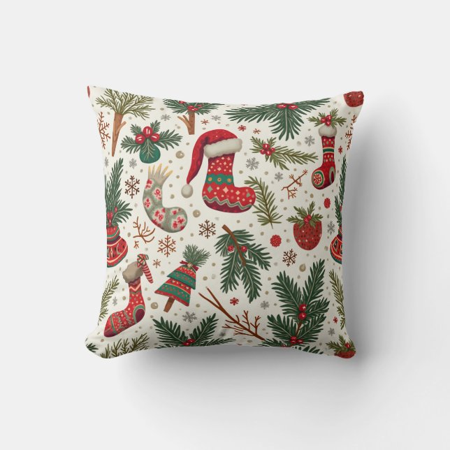 Let's present a wonderful Christmas! Throw Pillow (Front)