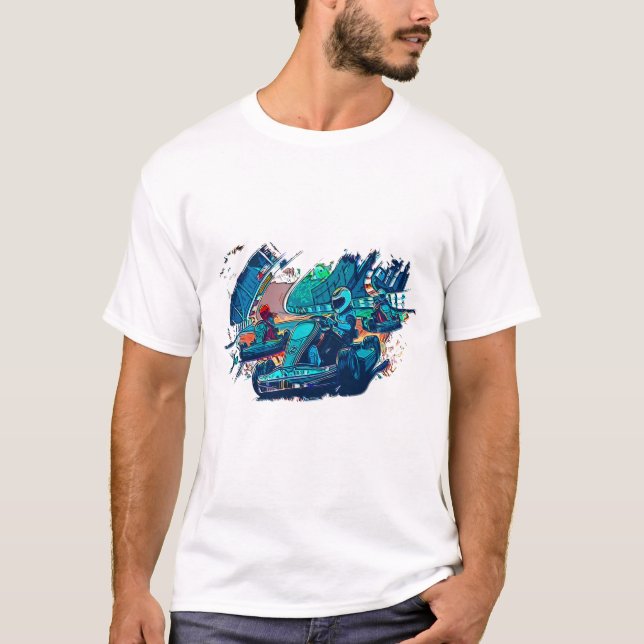 Lets Race! - Go Kart Racers T-Shirt (Front)