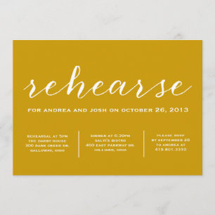 Let's Rehearse Calligraphy Invitation