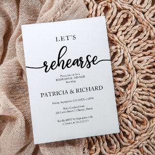 Let's Rehearse Simple Elegant Rehearsal Dinner Invitation