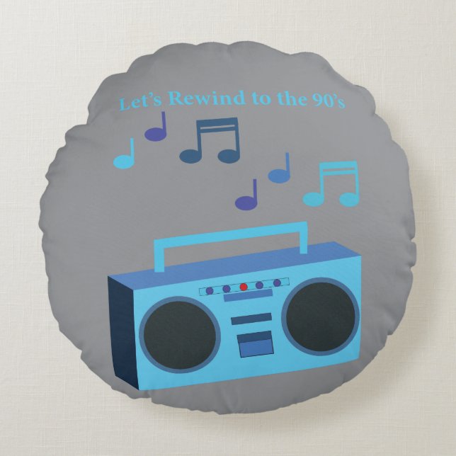 Let's rewind to the 90's round pillow (Front)