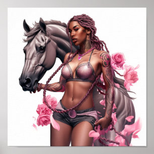 Let's Ride- gorgeous female riding horse Poster