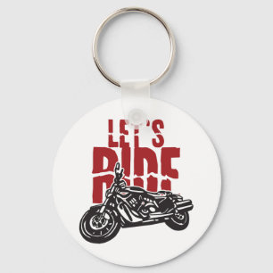 Lets Ride Motorcycle Design Keychain