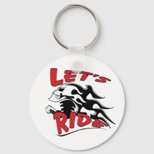 Let's Ride Skull Keychain