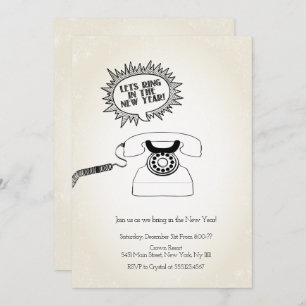 Let's Ring in The New Year, Retro Invitation