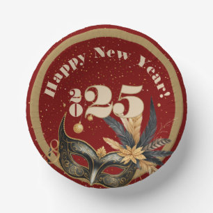 Let's ring New Year party Glamourous Red Paper Plate