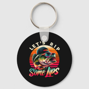 Let's Rip Some Lips B Fishing Funny Fishing Lovers Keychain