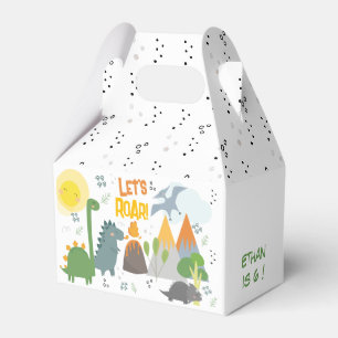 Let's roar Dino party kids birthday Favor Box
