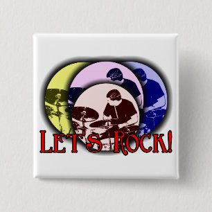 Let's Rock 2 Inch Square Button