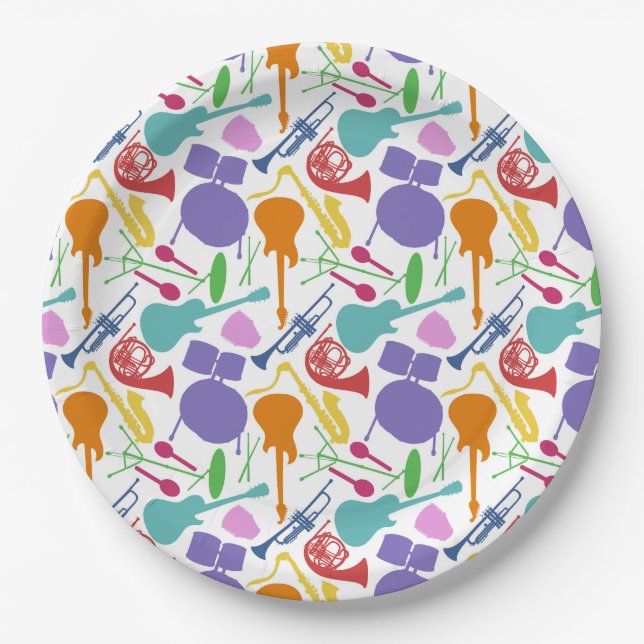 Lets Rock And Roll Paper Plate (Front)