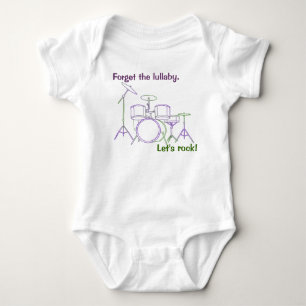 Let's Rock  Drum Set Baby Bodysuit