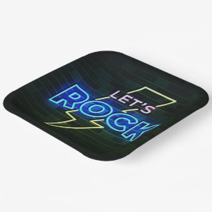 Let's Rock Lightning Bolt 2 Paper Plate