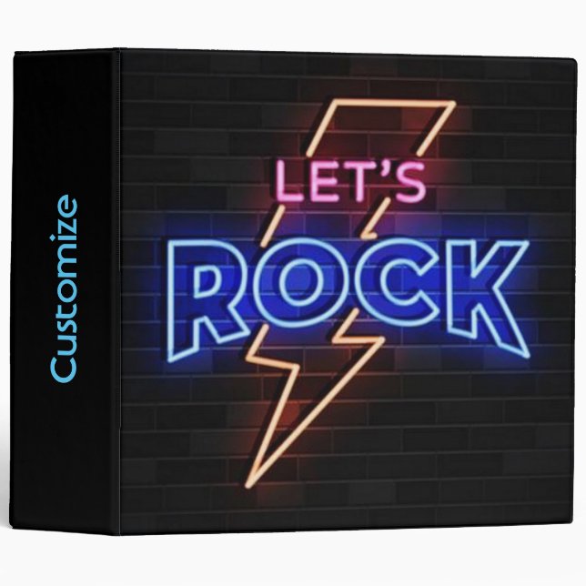Let's Rock Lightning Bolt Binder (Front/Spine)
