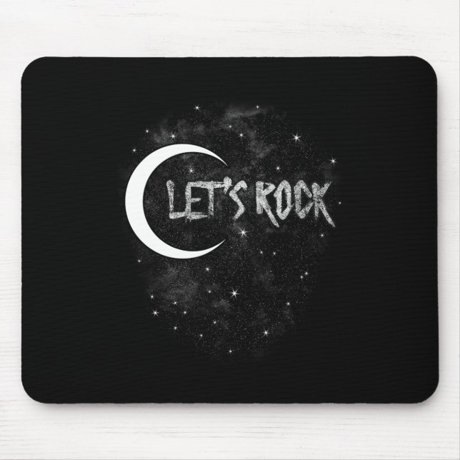 Lets Rock On Rock Star Moon With Stars Concert Ban Mouse Pad (Front)
