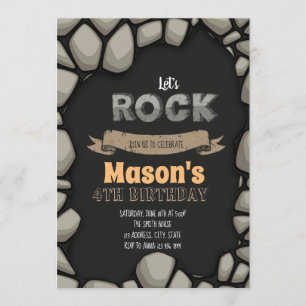 Lets rock party invitation