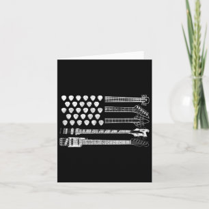 Lets Rock Rock N Roll Guitar Retro Usa Flag For Wo Card