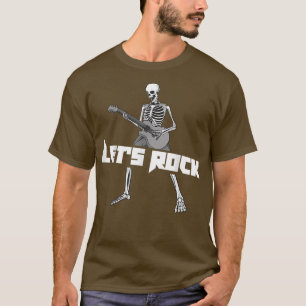 Let's Rock Skeleton Guitar Playing Halloween Costu T-Shirt