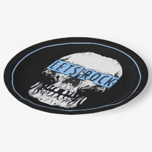 Let's Rock Skull Paper Plate