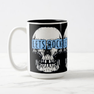 Let's Rock Skull Two-Tone Coffee Mug