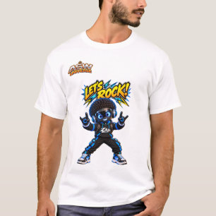 Let's Rock! Zap AI Robot Rock and Roll Graphic T-Shirt