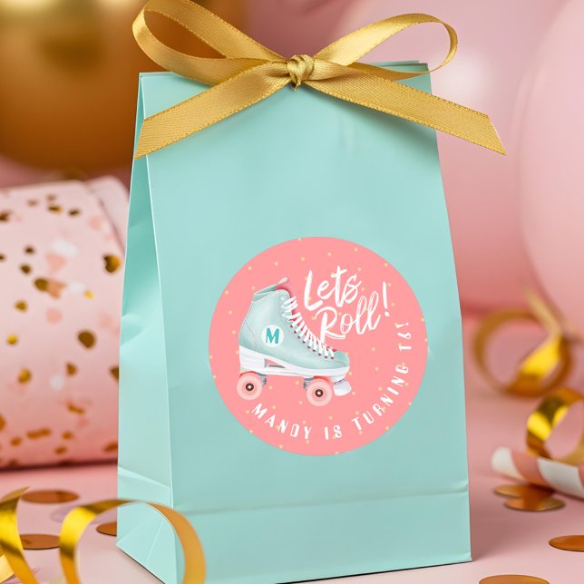 Lets Roll Fun Retro Throwback Rollerskating Vibe Classic Round Sticker (Lets Roll Fun Retro Throwback Rollerskating Vibe Classic Round Sticker)