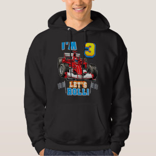Let's Roll I'm 3rd Birthday Boy Kid Race Car 3 Yea Hoodie