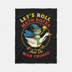 Let's roll math rocks and do war crimes frog meme fleece blanket