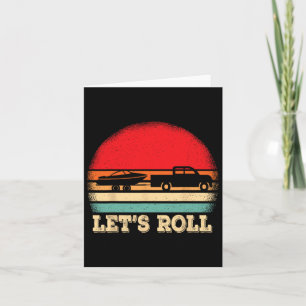 Let's Roll Retro Boating Boat Captain Card