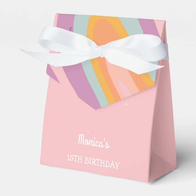 Let's roll retro roller skate birthday party favor box (Front Side)