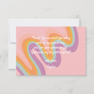 Let's roll retro roller skate birthday  thank you card