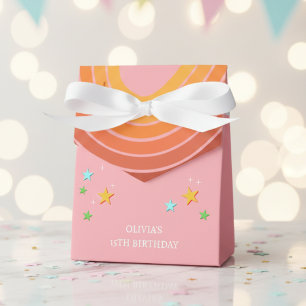 Let's roll roller skate retro rainbow favor box