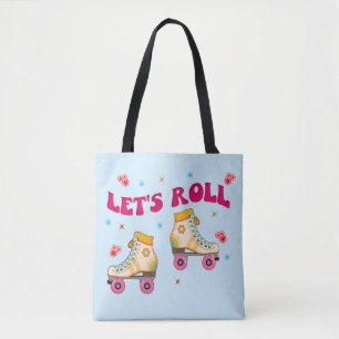 Let's Roll Roller Skate Retro Skater Lovers  Tote Bag
