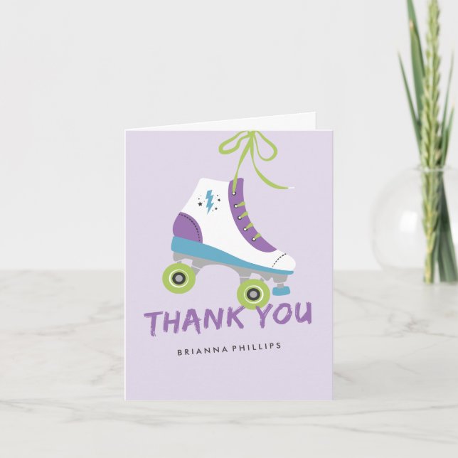 Let's Roll Thank You Card - Violet (Front)