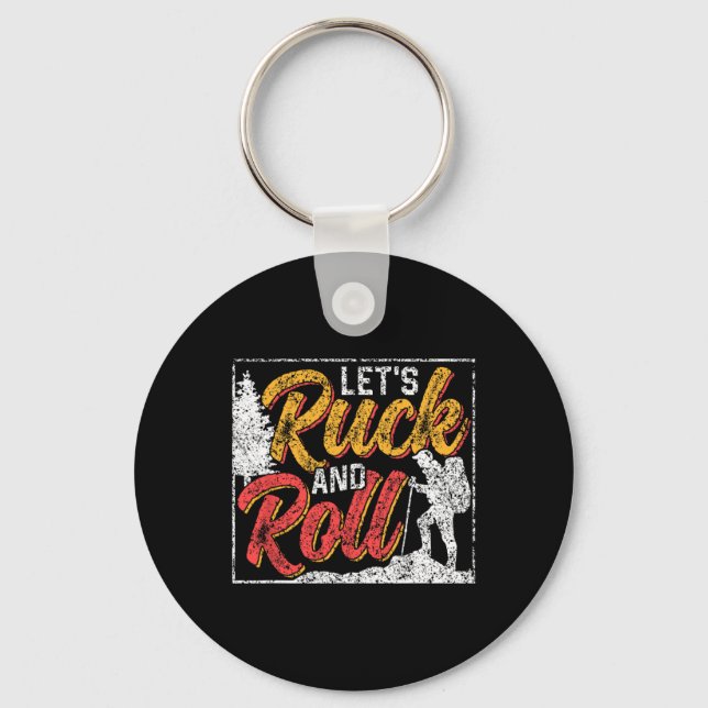 Let's Ruck And Roll Workout Backpack Rucksack Ruck Keychain (Front)