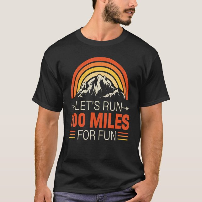 Lets Run For Fun Rainbow Marathon Runner Summit Ru T-Shirt (Front)