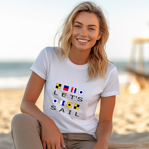 Let's Sail Colourful Nautical Flags T-Shirt