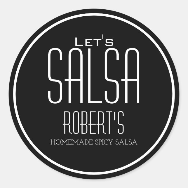 "Let's Salsa" Personalized Homemade Salsa Label (Front)